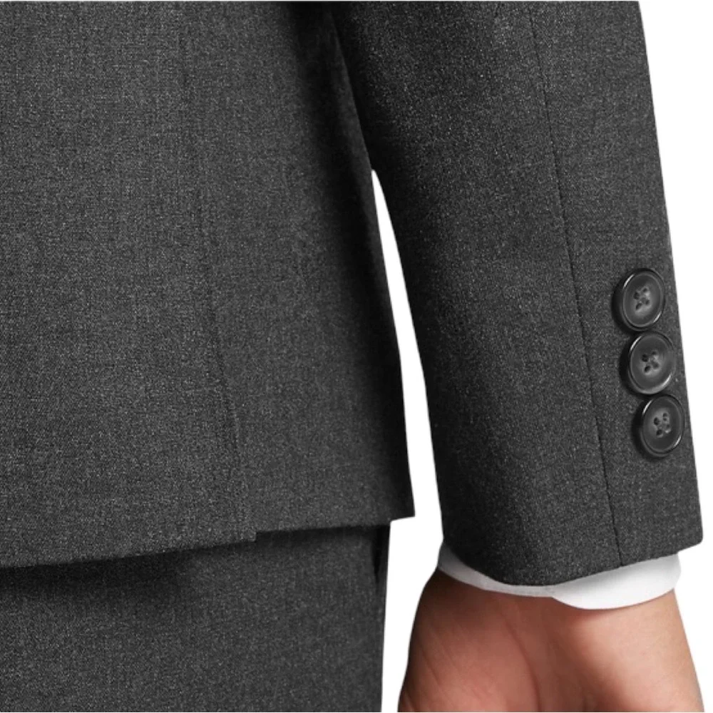 JOSEPH ABBOUD Boys 2 Button Blazer Charcoal Grey Wrinkle Resistant Size 14 - Picture 2 of 16